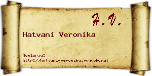 Hatvani Veronika névjegykártya